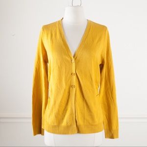 Goldenrod yellow cardigan sweater